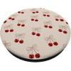 Cherry Beige Bow Coquette Pattern Cute Aesthetic Girly PopSockets Adhesive PopGrip(Adhesive PopGrip)