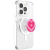 Cute Pink Latte Love Coffee Heart Pattern Stylish Girly PopSockets Adhesive PopGrip(Magnetic PopGrip)