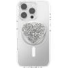 PopSockets Phone Grip for MagSafe with Kickstand, Magnetic Stand, Swappable Top, Secure Hold for iPhone MagSafe Cases, Phone & Tablet Grip – Confetti Heart Silver Sizzle