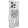 PopSockets Phone Grip for MagSafe with Kickstand, Magnetic Stand, Swappable Top, Secure Hold for iPhone MagSafe Cases, Phone & Tablet Grip – Confetti Heart Silver Sizzle