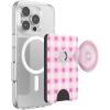 PopSockets Phone Wallet with Expanding Grip, Phone Card Holder, Wireless Charging Compatible, Wallet Compatible with MagSafe – Blush Gingham
