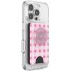 PopSockets Phone Wallet with Expanding Grip, Phone Card Holder, Wireless Charging Compatible, Wallet Compatible with MagSafe – Blush Gingham