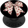 Bow Hearts Valentine Cute Coquette Bow PopSockets Adhesive PopGrip(Adhesive PopGrip)