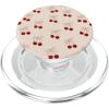 Cherry Beige Bow Coquette Pattern Cute Aesthetic Girly PopSockets Adhesive PopGrip(Magnetic PopGrip)