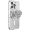 PopSockets Phone Grip for MagSafe with Kickstand, Magnetic Stand, Swappable Top, Secure Hold for iPhone MagSafe Cases, Phone & Tablet Grip – Confetti Heart Silver Sizzle