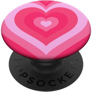Cute Pink Latte Love Coffee Heart Pattern Stylish Girly PopSockets Adhesive PopGrip(Adhesive PopGrip)
