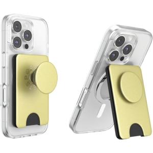PopSockets Kick-Out Wallet for MagSafe, Adjustable Kickstand, Magnetic Stand – Painted Gold