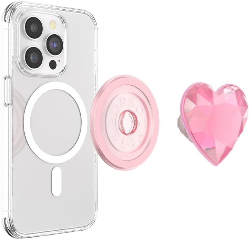 image:imagePopSockets Phone Grip Compatible with MagSafe Phone Holder Wireless Charging Compatible Dichroic Heart