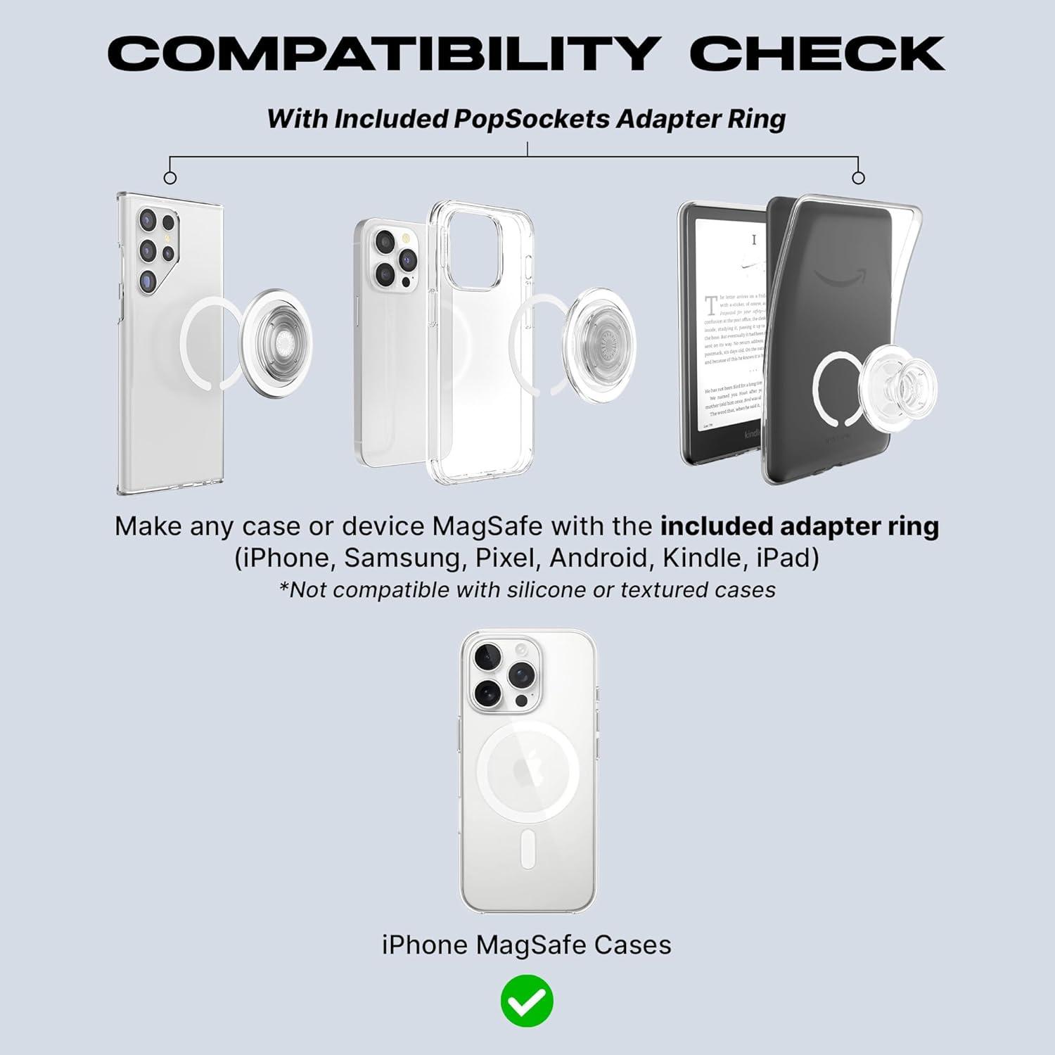 image:imagePopSockets Phone Grip Compatible with MagSafe Phone Holder Wireless Charging Compatible Dichroic Heart