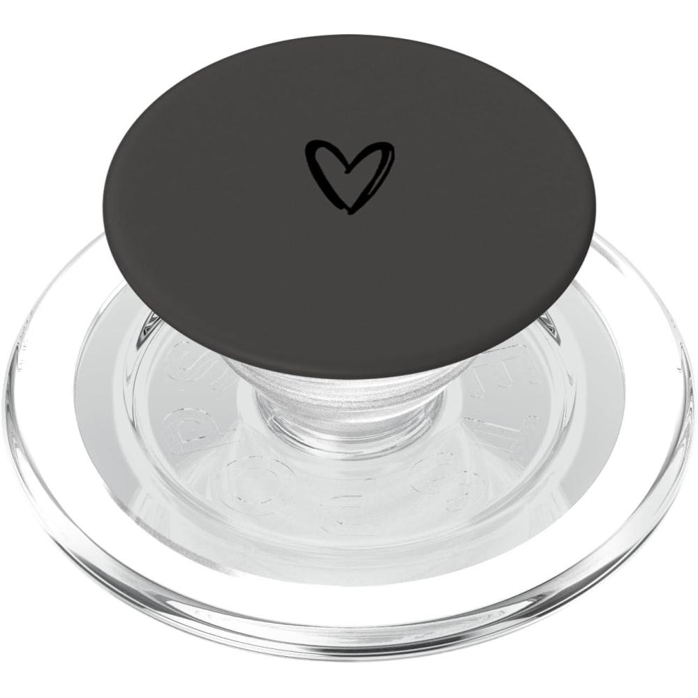 image:imageBlack Gray Minimalist Heart PopSockets Adhesive PopGripMagnetic PopGrip
