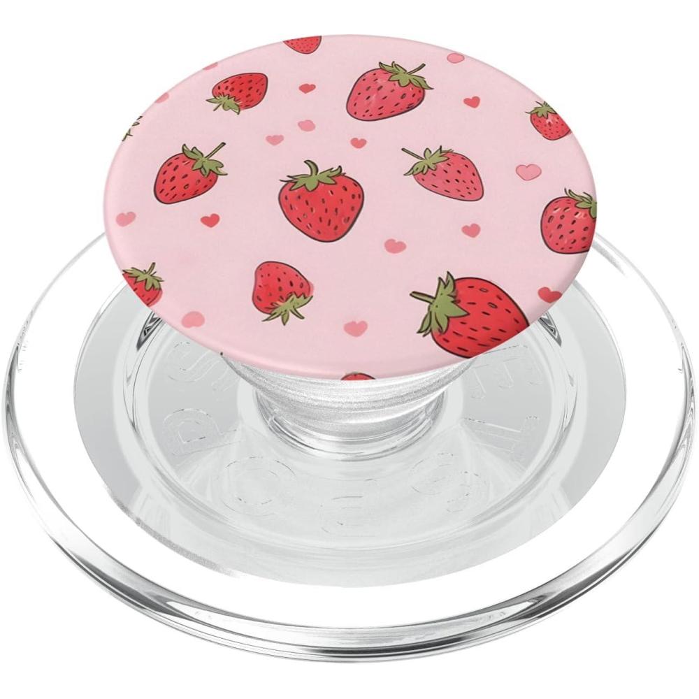 image:imageCute Pink Strawberry PopSockets Adhesive PopGripMagnetic PopGrip