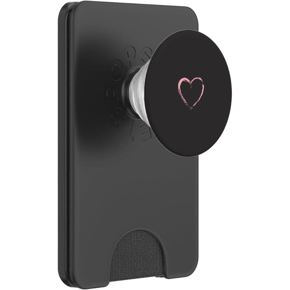 image:imagePink Heart Black PopSockets Adhesive PopGripMagnetic PopWallet
