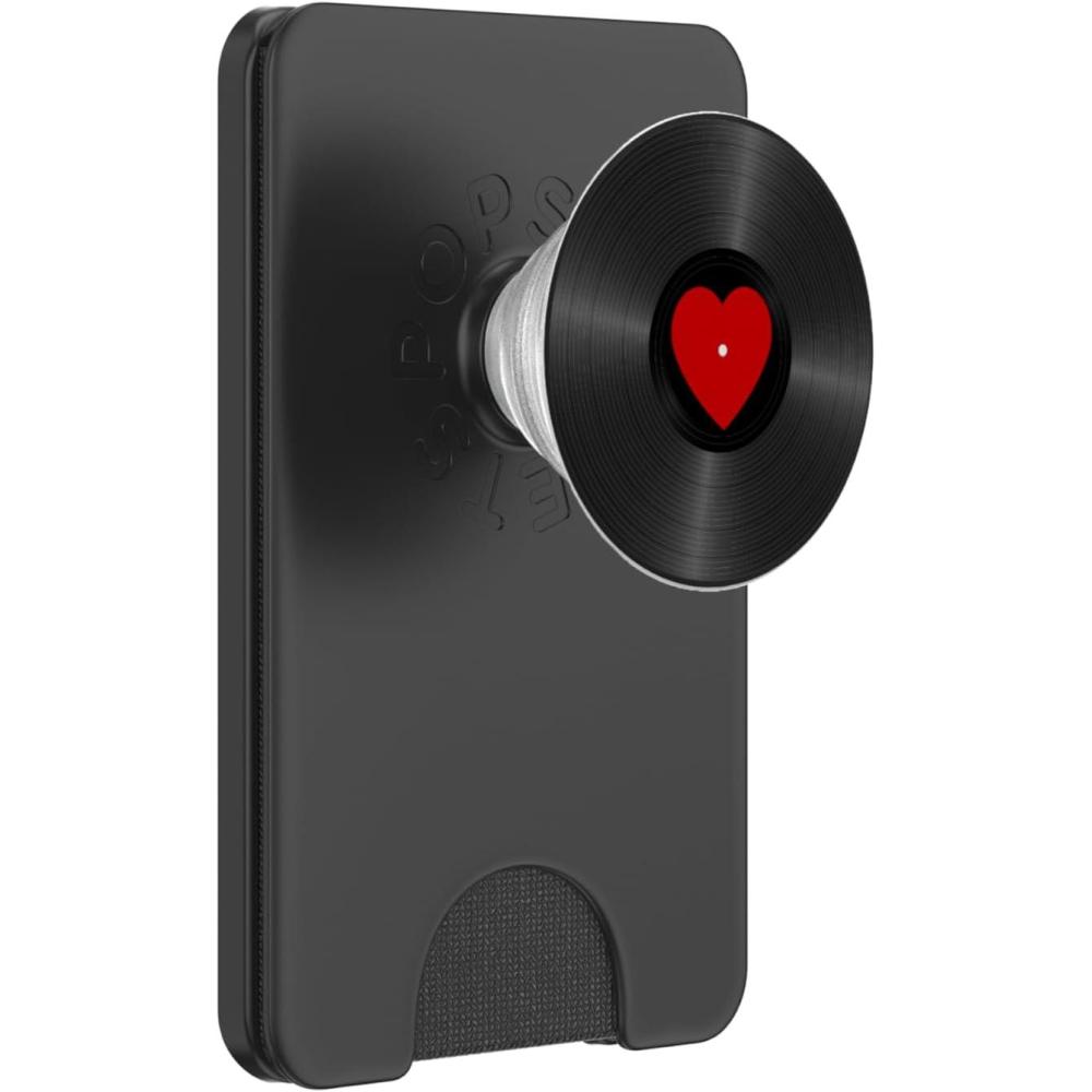 image:imageRetro Vinyl Record Red Heart Music Lover PopSockets Adhesive PopGripMagnetic PopWallet