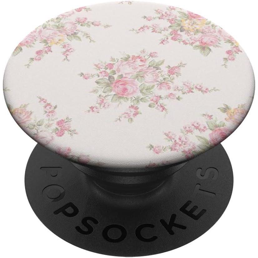 image:imageVintage Pink Rose Pattern Classic Floral Bouquet PopSockets Adhesive PopGripAdhesive PopGrip