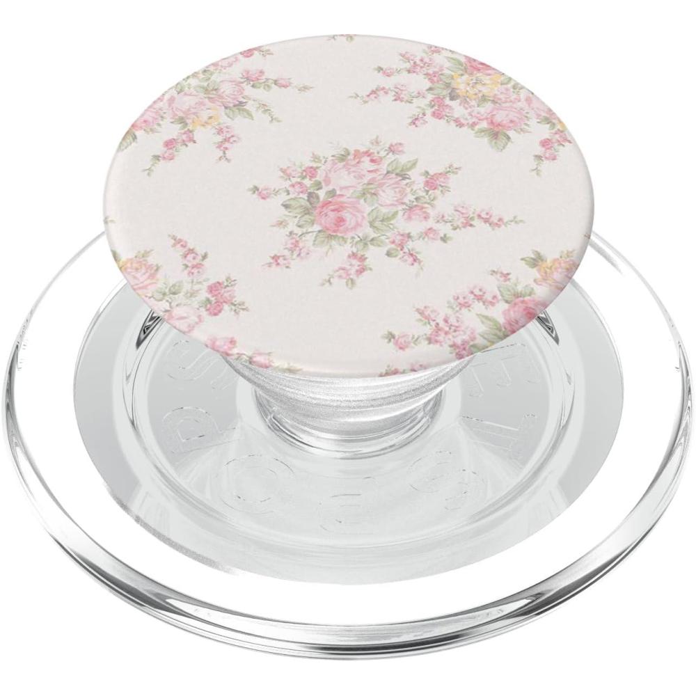 image:imageVintage Pink Rose Pattern Classic Floral Bouquet PopSockets Adhesive PopGripMagnetic PopGrip