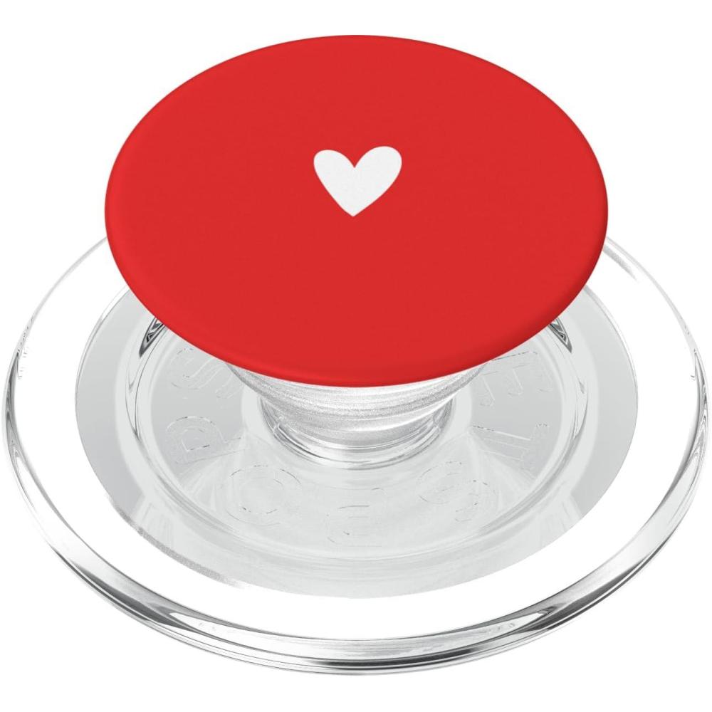 image:imageWhite Red Minimalist Heart PopSockets Adhesive PopGripMagnetic PopGrip