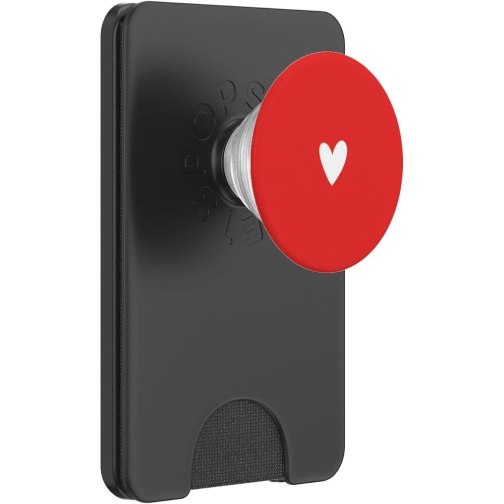 image:imageWhite Red Minimalist Heart PopSockets Adhesive PopGripMagnetic PopWallet