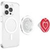 Aesthetic Red Pink Coffee Latte Love Heart Groovy Girly PopSockets Adhesive PopGrip(Magnetic PopGrip)