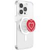 Aesthetic Red Pink Coffee Latte Love Heart Groovy Girly PopSockets Adhesive PopGrip(Magnetic PopGrip)