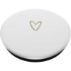 Beige White Minimalist Heart PopSockets Adhesive PopGrip(Adhesive PopGrip)