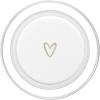 Beige White Minimalist Heart PopSockets Adhesive PopGrip(Magnetic PopGrip)