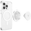 Beige White Minimalist Heart PopSockets Adhesive PopGrip(Magnetic PopGrip)