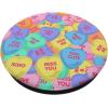 Cute Girl’s Valentines Day Cute Candy Heart Sayings Pattern PopSockets Standard PopGrip(Standard)