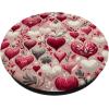 Festive Elegance gifts Enchanting Hearts Romantic Valentine’s Day Love PopSockets Standard PopGrip, Black, 260027(Adhesive PopGrip)