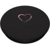 Pink Heart Black PopSockets Adhesive PopGrip(Adhesive PopGrip)
