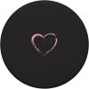 Pink Heart Black PopSockets Adhesive PopGrip(Adhesive PopGrip)