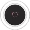 Pink Heart Black PopSockets Adhesive PopGrip(Magnetic PopGrip)