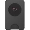 Pink Heart Black PopSockets Adhesive PopGrip(Magnetic PopWallet)