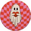 Valentine Retro Ghost Hugging Heart Checkerboard Pink Red PopSockets Adhesive PopGrip(Adhesive PopGrip)