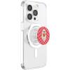 Valentine Retro Ghost Hugging Heart Checkerboard Pink Red PopSockets Adhesive PopGrip(Magnetic PopGrip)