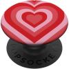 Aesthetic Red Pink Coffee Latte Love Heart Groovy Girly PopSockets Adhesive PopGrip(Adhesive PopGrip)
