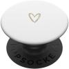 Beige White Minimalist Heart PopSockets Adhesive PopGrip(Adhesive PopGrip)
