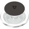 Black Gray Minimalist Heart PopSockets Adhesive PopGrip(Magnetic PopGrip)