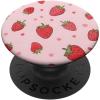 Cute Pink Strawberry PopSockets Adhesive PopGrip(Adhesive PopGrip)