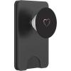 Pink Heart Black PopSockets Adhesive PopGrip(Magnetic PopWallet)