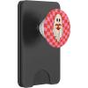 Valentine Retro Ghost Hugging Heart Checkerboard Pink Red PopSockets Adhesive PopGrip(Magnetic PopWallet)