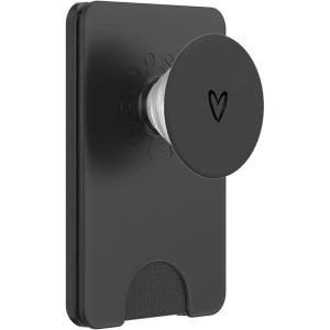 Black Gray Minimalist Heart PopSockets Adhesive PopGrip(Magnetic PopWallet)