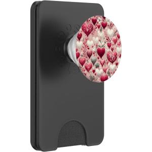Festive Elegance gifts Enchanting Hearts Romantic Valentine’s Day Love PopSockets Standard PopGrip, Black, 260027(Magnetic PopWallet)