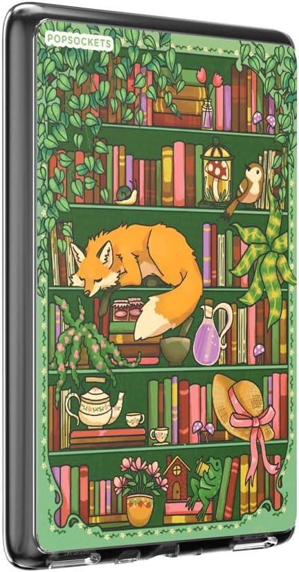 image:imagePopSockets Kindle Paperwhite 2021 Case 11th Gen 68 amp Signature Edition Slim Protective Cover with Builtin MagSafeCompatible Ring for MagSafe PopGrip EReader Accessory Enchanted Shelves
