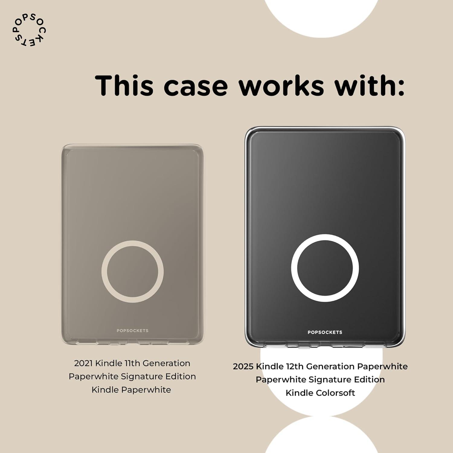 image:imagePopSockets Kindle Paperwhite Case 12th Gen 7 202425 Signature Edition amp Colorsoft Slim Protective Cover with Builtin MagSafe Ring for MagSafe PopGrip EReader Accessory Enchanted Shelves