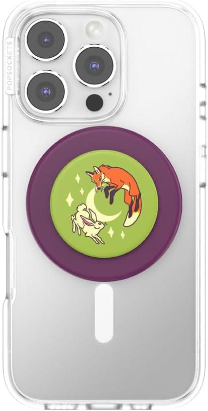 image:imagePopSockets Phone Grip for MagSafe with Kickstand Magnetic Stand Swappable Top Secure Hold for iPhone MagSafe Cases Phone amp Tablet Grip The Fox in The Hare