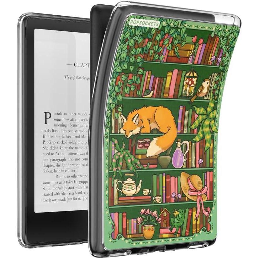 image:imagePopSockets Kindle Paperwhite 2021 Case 11th Gen 68 amp Signature Edition Slim Protective Cover with Builtin MagSafeCompatible Ring for MagSafe PopGrip EReader Accessory Enchanted Shelves