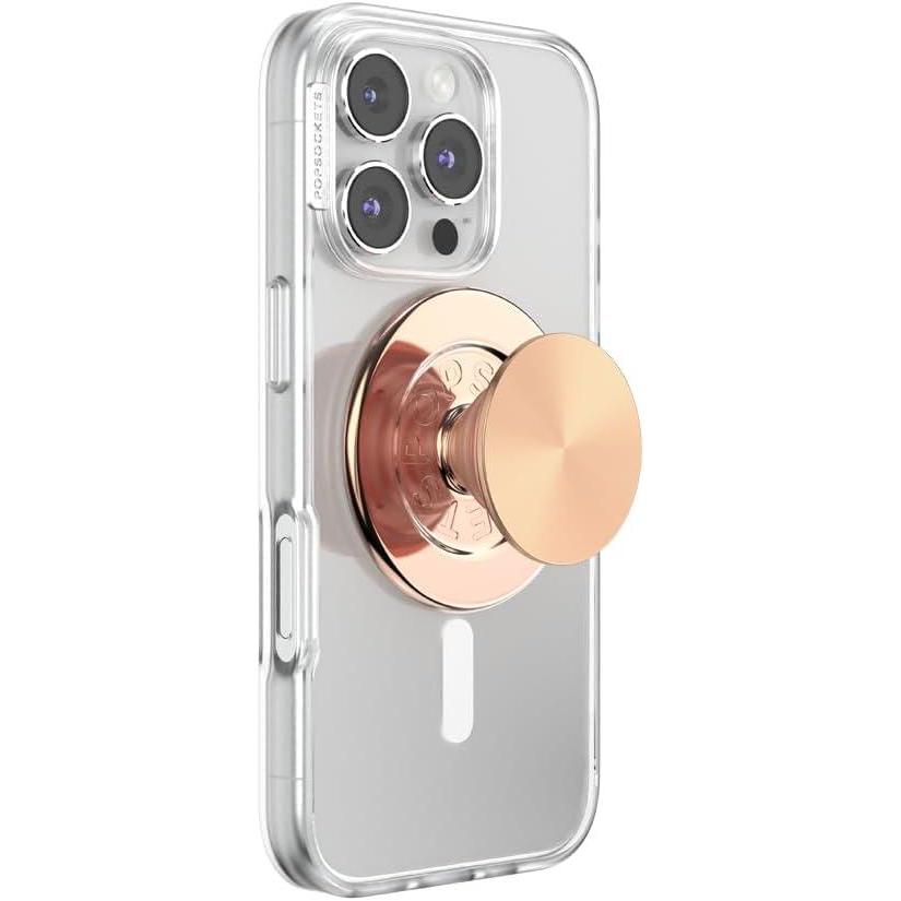 image:imagePopSockets Phone Grip for MagSafe with Kickstand Magnetic Stand Swappable Top Secure Hold for iPhone MagSafe Cases Phone amp Tablet Grip Radial Rose Gold