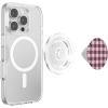 PopSockets Phone Grip for MagSafe with Kickstand, Magnetic Stand, Swappable Top, Secure Hold for iPhone MagSafe Cases, Phone & Tablet Grip – Black Cherry Gingham
