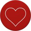 White Heart Outline Love Sign Red PopSockets Adhesive PopGrip(Adhesive PopGrip)