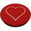White Heart Outline Love Sign Red PopSockets Adhesive PopGrip(Adhesive PopGrip)